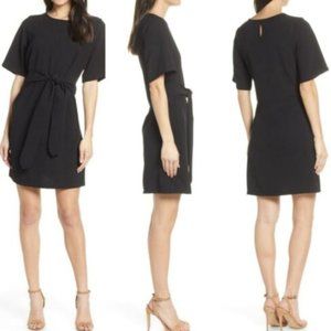 Chelsea28 Front Tie Short Sleeve Shift Dress Black